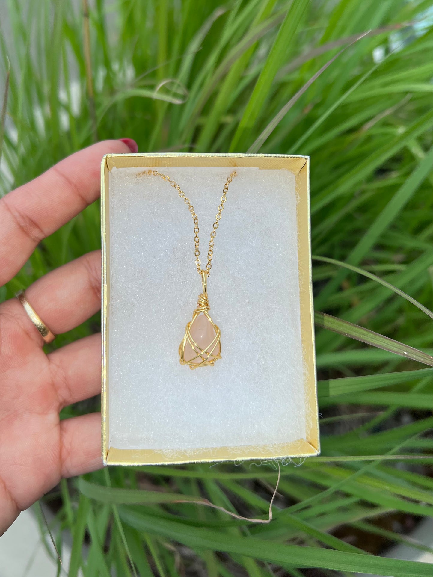 Small Rose Quartz Necklace