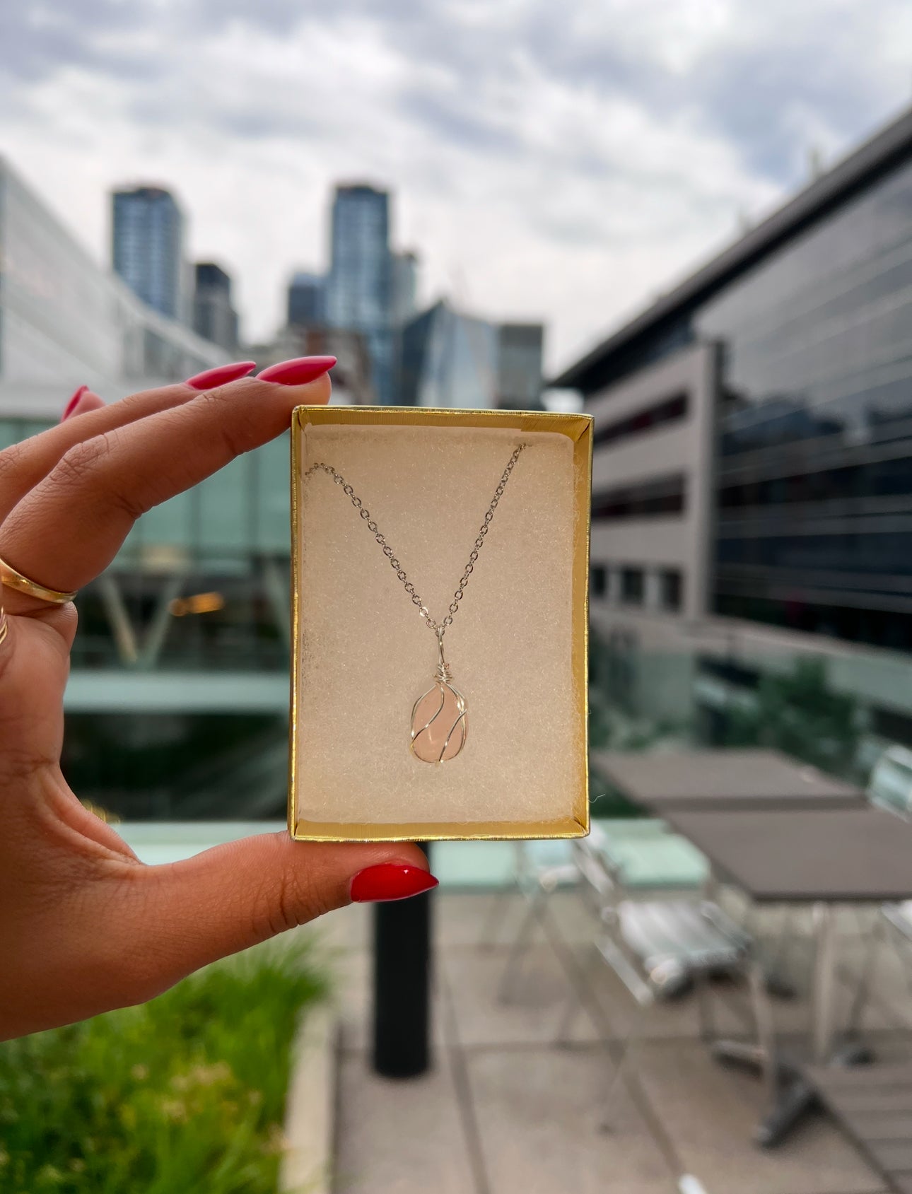 Small Rose Quartz Necklace