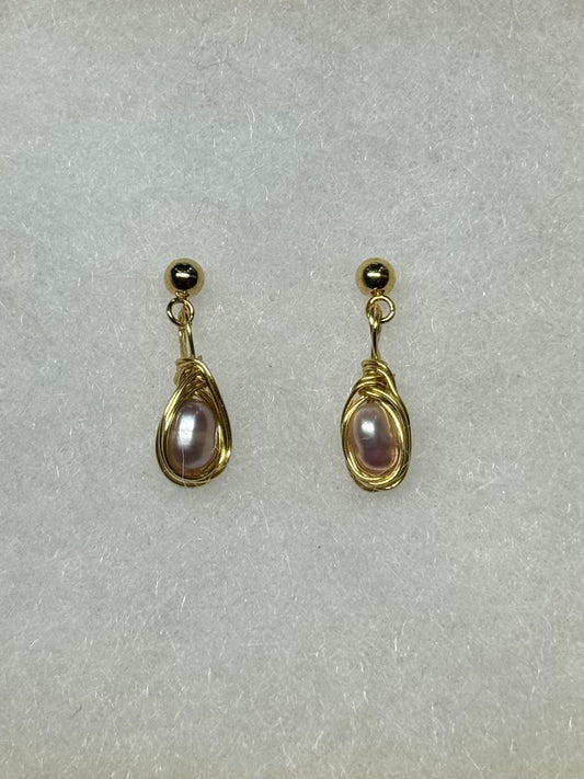 Pink Pearl Earrings