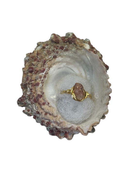 Strawberry Crystal Ring size 5 3/4